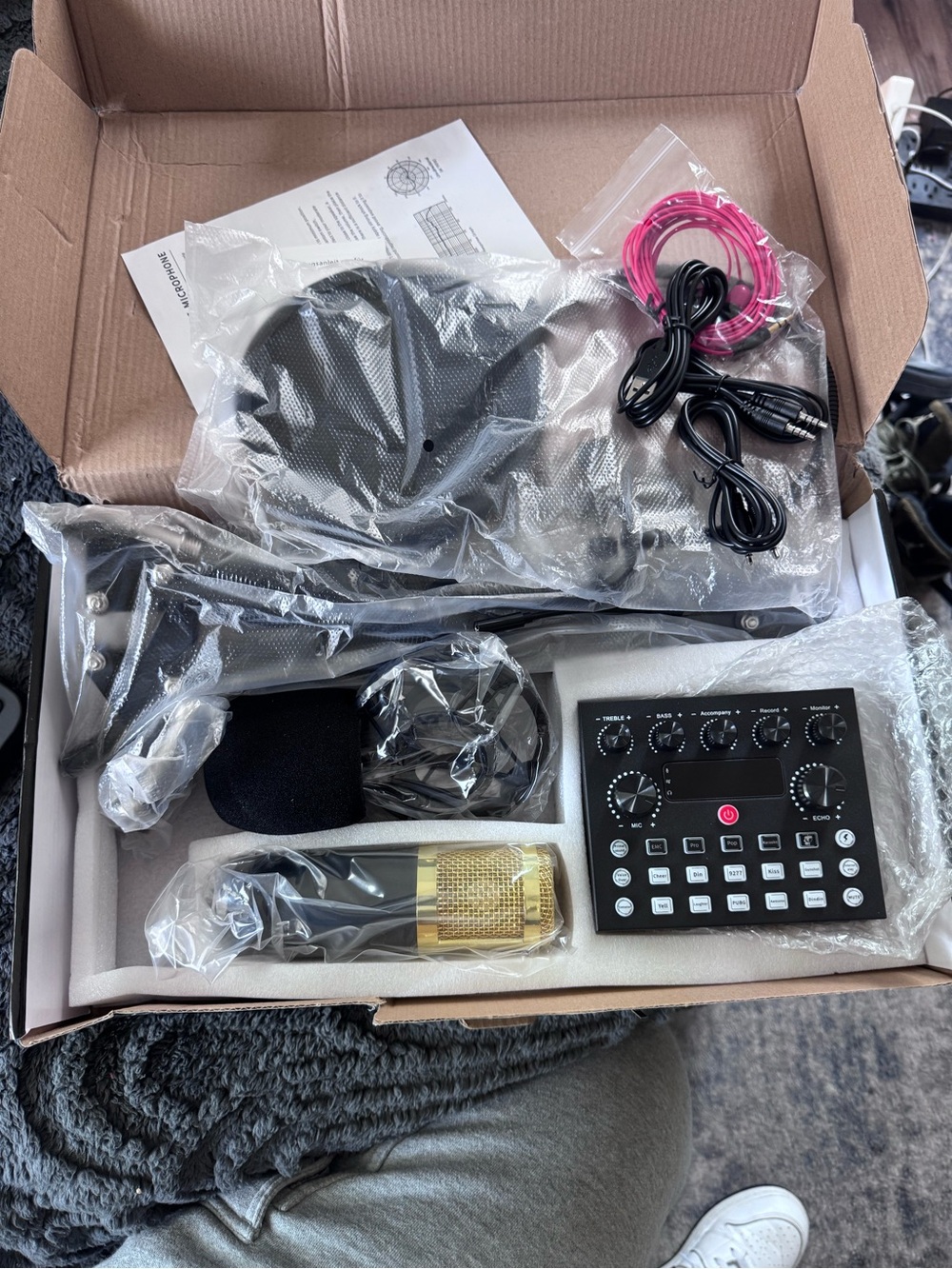 Gold & Black USB Microphone Kit with Mixer - Unknown Brand